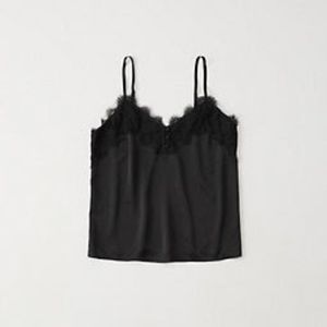 Abercrombie Button Front Lace Trim Tank